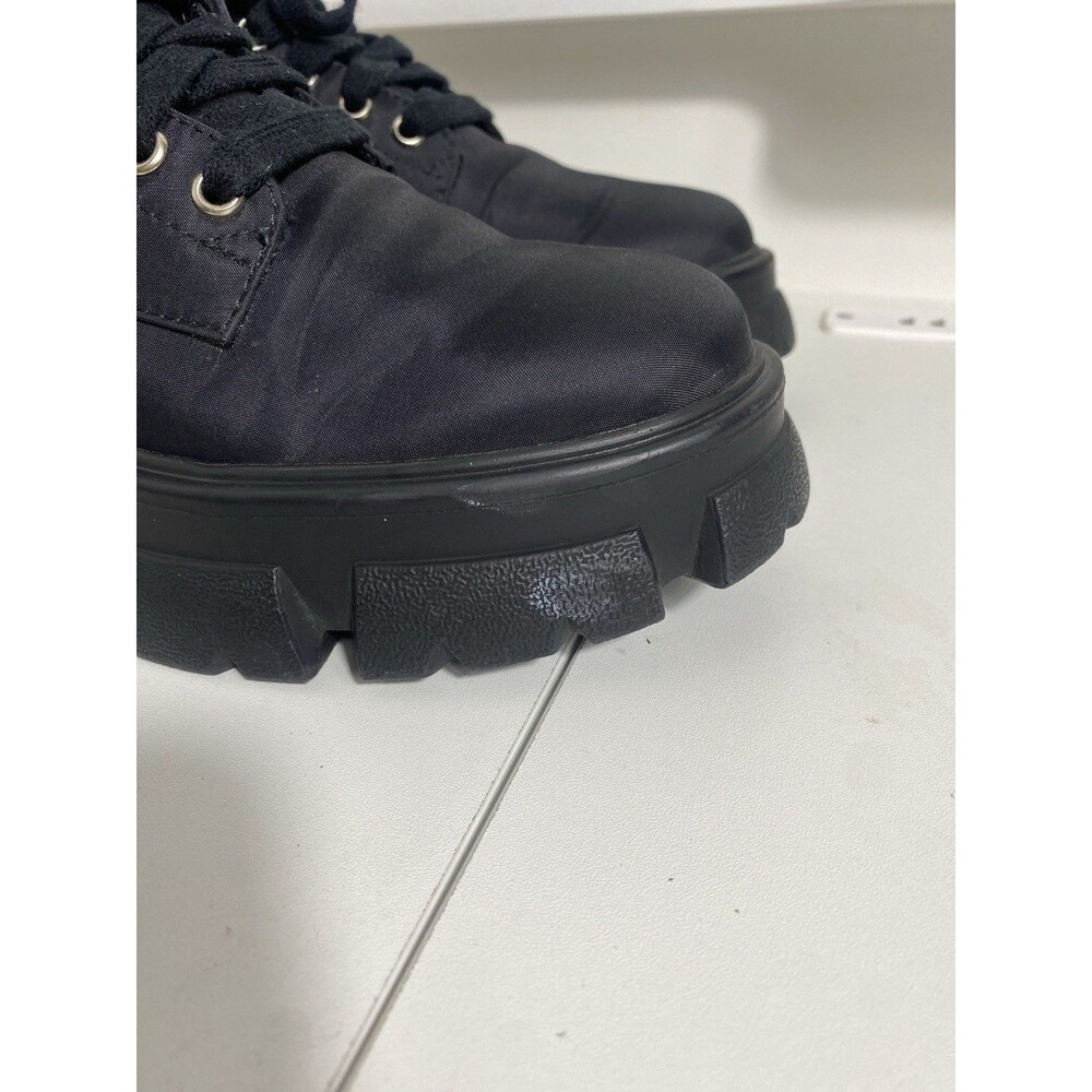 Steve Madden Thora-P Black Nylon Lace-Up Combat Ankle Lug Boots Women's 8 - Picture 10 of 16